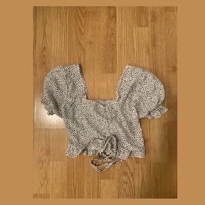 Shein crop spotted top